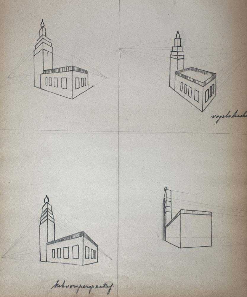 Gebouw in verschillende perspectieven